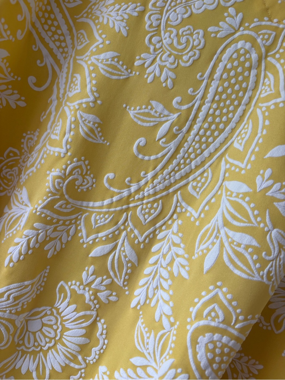 Ruby Rd. Yellow Paisley Split V-Neck Blouse - Picture 8 of 9
